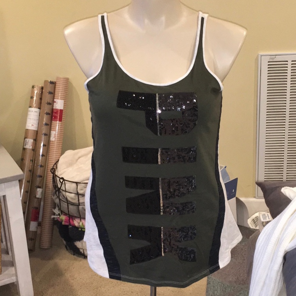 Pink tank size Large NWT Sequin